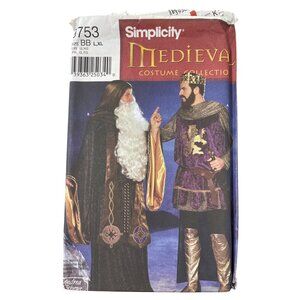 Simplicity 9753 Medieval Costume Collection Pattern BB Sizes Large XL 2001 UNCUT